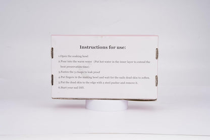 Nail Soaking Bowl Set - Gel Polish and Dip Powder Remover with Triangle Cuticle Peeler and Stainless Steel Cuticle Pusher (Pink)