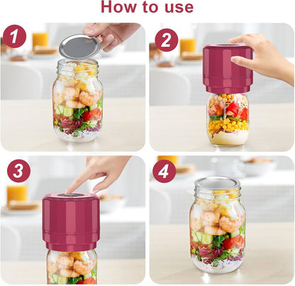 M11 Mason Jar Vacuum Sealer - Electric Jar Vacuum Sealer for Canning Jars Kit with Wide and Regular Mouth Mason Lids, Vacuum Sealing Machine for Food Storage