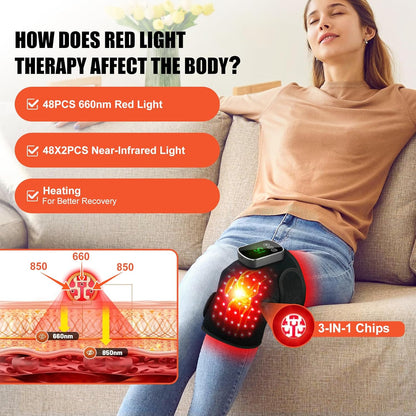 Red-Light-Therapy for Knee near Infrared-Light Heating Device for Body/Joint/Elbow/Shoulder 660Nm&850Nm