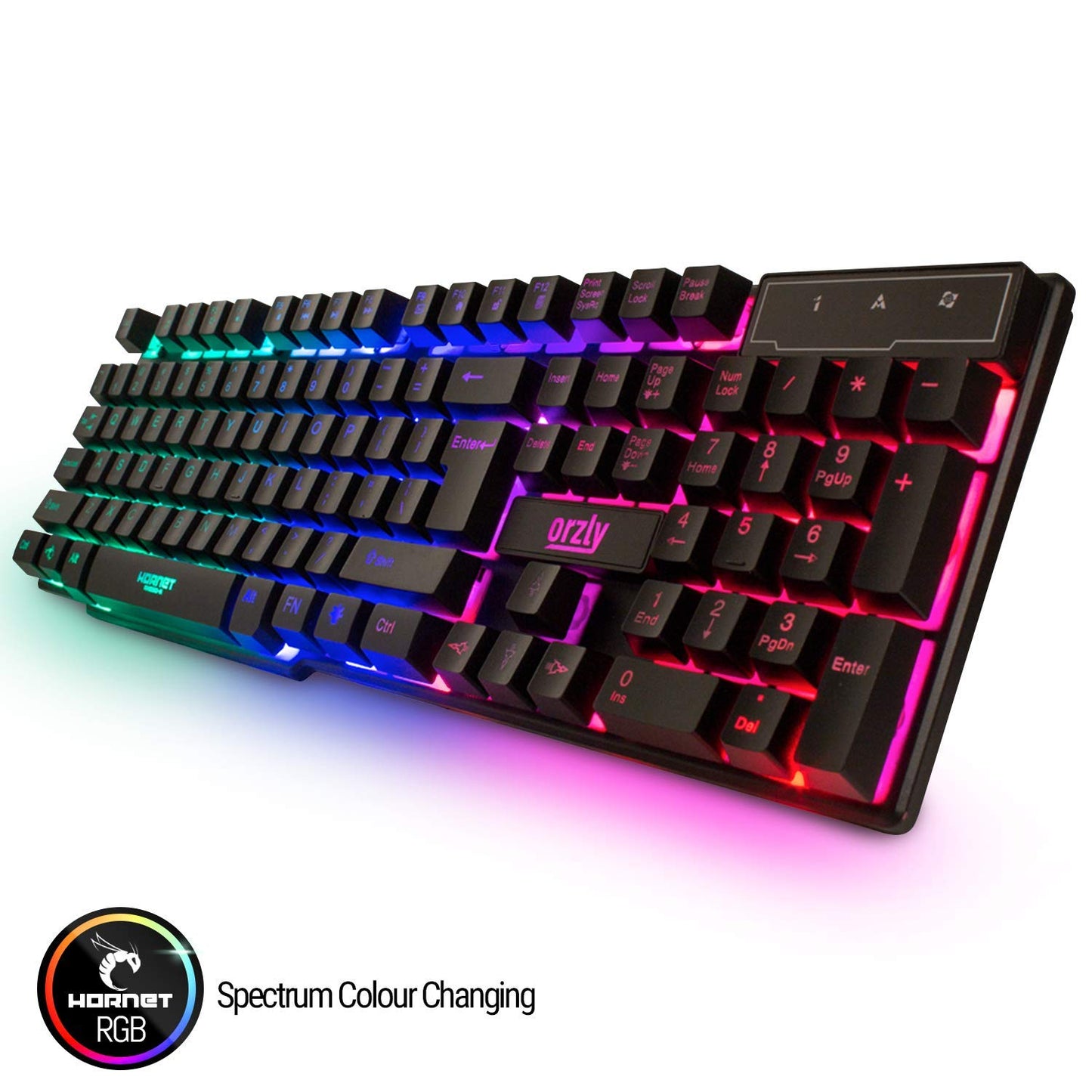 Gaming Keyboard and Mouse and Gaming Headset & Mouse Pad, Wired LED RGB Backlight Bundle for PC Gamers Users - 4 in 1 White Edition Hornet RX-250