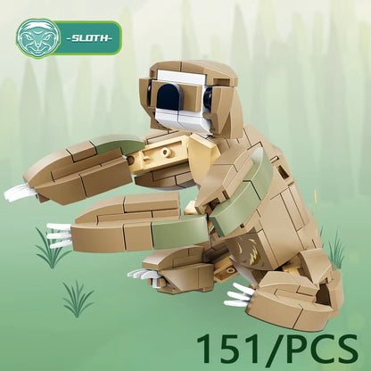 MOC City Creative Building Blocks Accessories Zoo Rhino Lion Kangaroo Wolf Fox Frog Bee Crow Peacock Mini Brick Toy Gifts X021