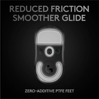 PRO X Superlight Wireless Gaming Mouse, Ultra-Lightweight, Hero 25K Sensor, 25,600 DPI, 5 Programmable Buttons, Long Battery Life, Compatible with Pc/Mac - White