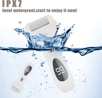 Electric Callus Remover and Pedicure Kit for Feet - Waterproof Electronic Foot Shaver for Cracked Heels and Dead Skin Removal