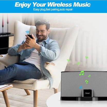 30 Pin Bluetooth Adapter Receiver-Bose Sounddock Bluetooth Adapter Low Latency Bluetooth Audio Receiver with 3.5Mm Aux Cable for Ipod Dock/Iphone/Sony/30 Pin Dock Speakers(Not for CAR or Motorcycle)