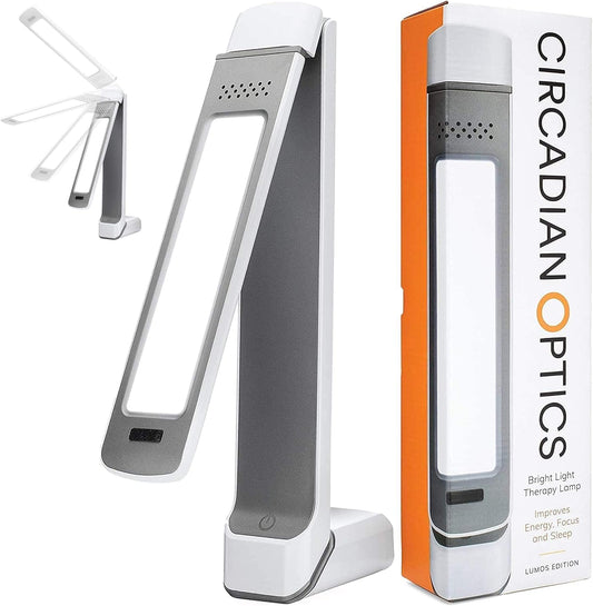 Lumos 2.0 Bright Light Therapy Desk Lamp | as Seen on Shark Tank | Ultra Powerful 10,000 LUX Brightness | 5500K Color Mimics Noon Day Sun | Improve Your Mood, Sleep, Energy & Focus