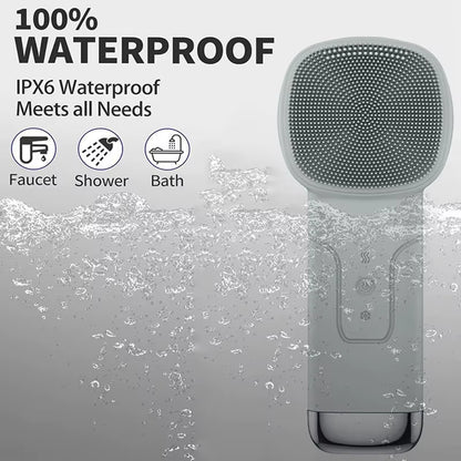 6-in-1 Sonic Facial Cleansing Brush – Heated & Cooling Silicone Face Massager, Waterproof Deep Pore Cleanser