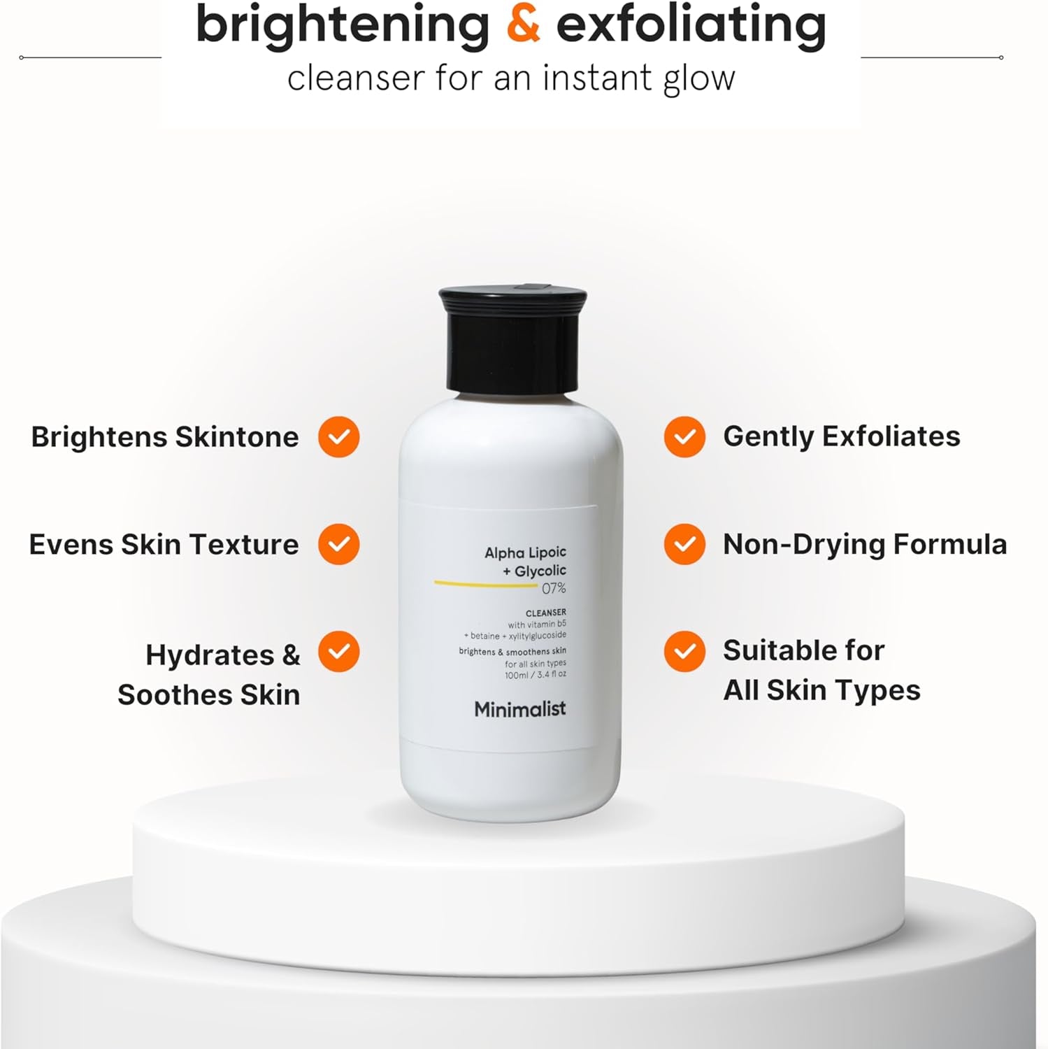  Brightening Cleanser 7% ALA & AHA | 100 Ml / 3.4 Fl Oz