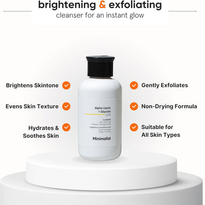  Brightening Cleanser 7% ALA & AHA | 100 Ml / 3.4 Fl Oz