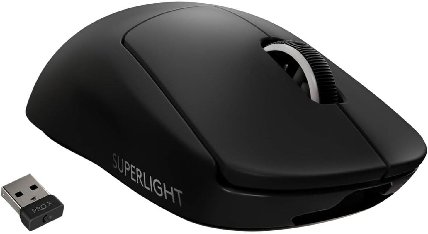 PRO X Superlight Wireless Gaming Mouse, Ultra-Lightweight, Hero 25K Sensor, 25,600 DPI, 5 Programmable Buttons, Long Battery Life, Compatible with Pc/Mac - White
