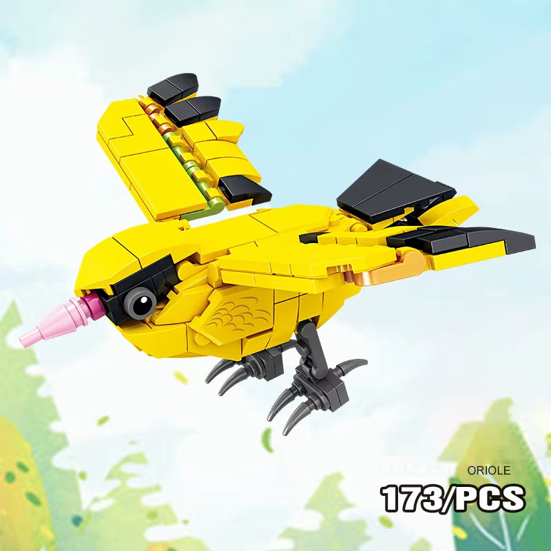 MOC City Creative Building Blocks Accessories Zoo Rhino Lion Kangaroo Wolf Fox Frog Bee Crow Peacock Mini Brick Toy Gifts X021