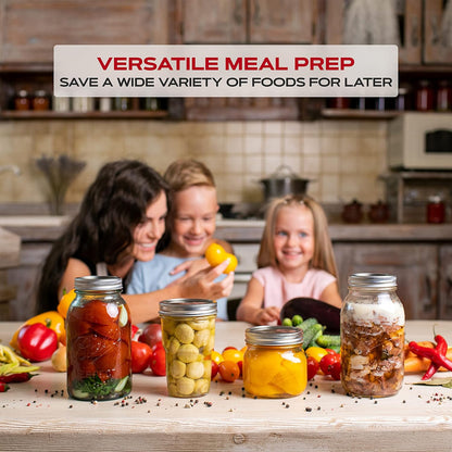 - Wide Mouth Canning Lids, 100-Pack – Create Airtight Seals on Mason Jars to Preserve Food for Meal Prep & Emergency Food Storage – 3.4 In. Metal Lids with Silicone Seals – Canning Supplies