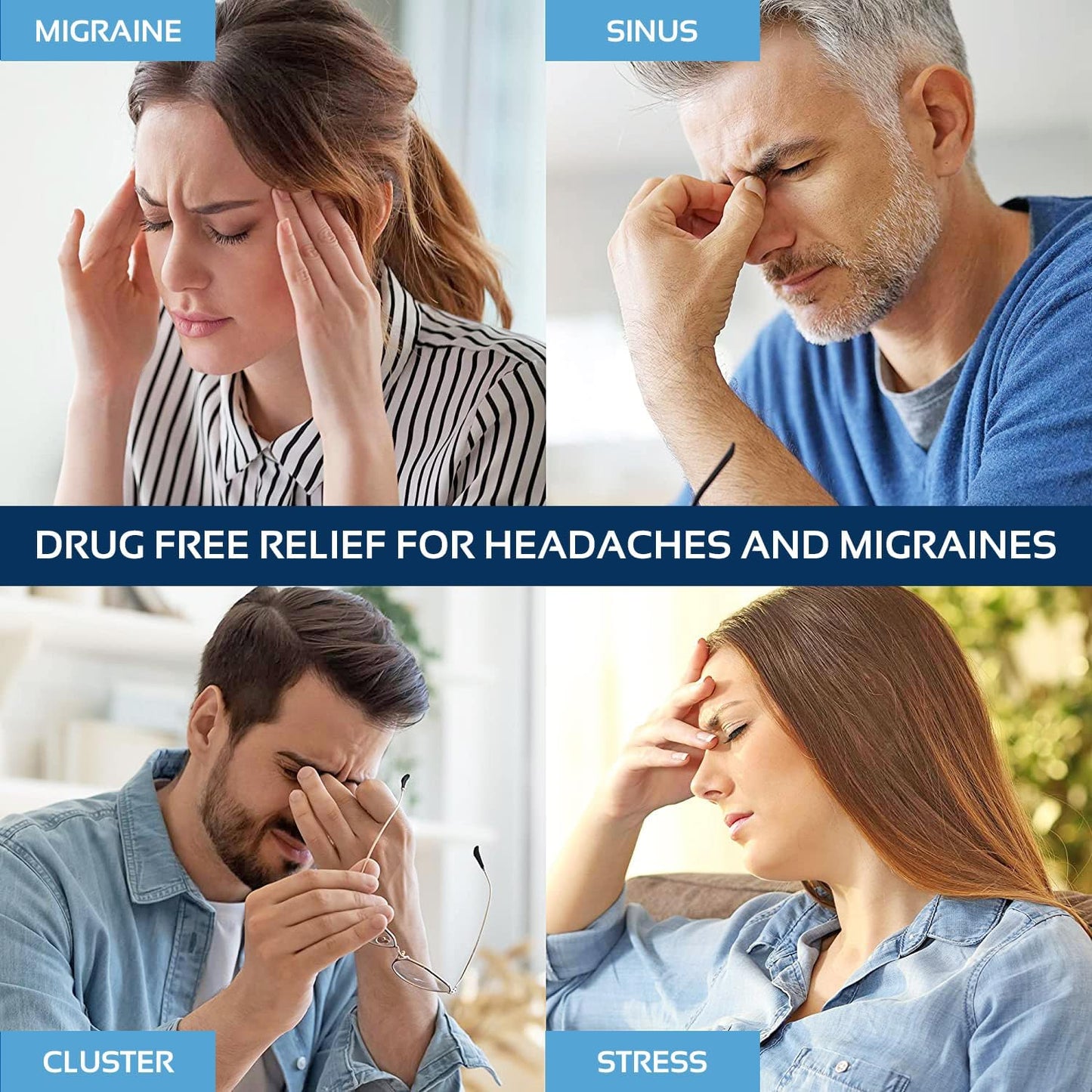 Migraine Relief Cap Ice Head Wrap and Hat | Hot/Cold Gel Pack with Face and Eye Mask Compress for Headache Relief - Black
