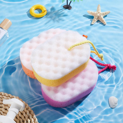 5 Pieces Soft Bath Sponge Shower Natural Gentle Soothing Body Fiber Exfoliating Shower Sponge Wash Bouquet for Women Men, Random Color(Cute Color)