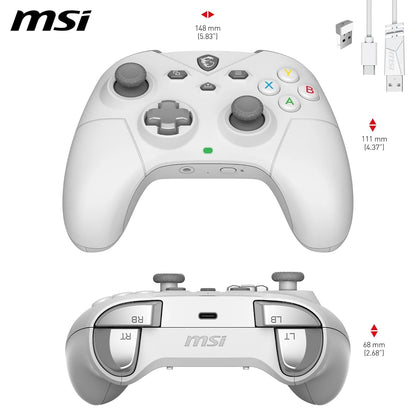 FORCE GC300 WIRELESS WHITE PC Gamepad Controller - 2.4 Ghz, Bluetooth, USB Type-C to a - Wired/Wireless, 600Mah Li-Ion Battery (20H), Interchangeable D-Pad Covers, Dual Vibration Motors
