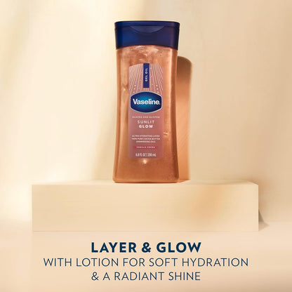 Glazed and Glisten Sunlit Glow Body Gel Oil Vanilla Cocoa Shimmering with Ultra-Hydrating Lipids and 100% Pure Cocoa Butter, 6.8 Oz
