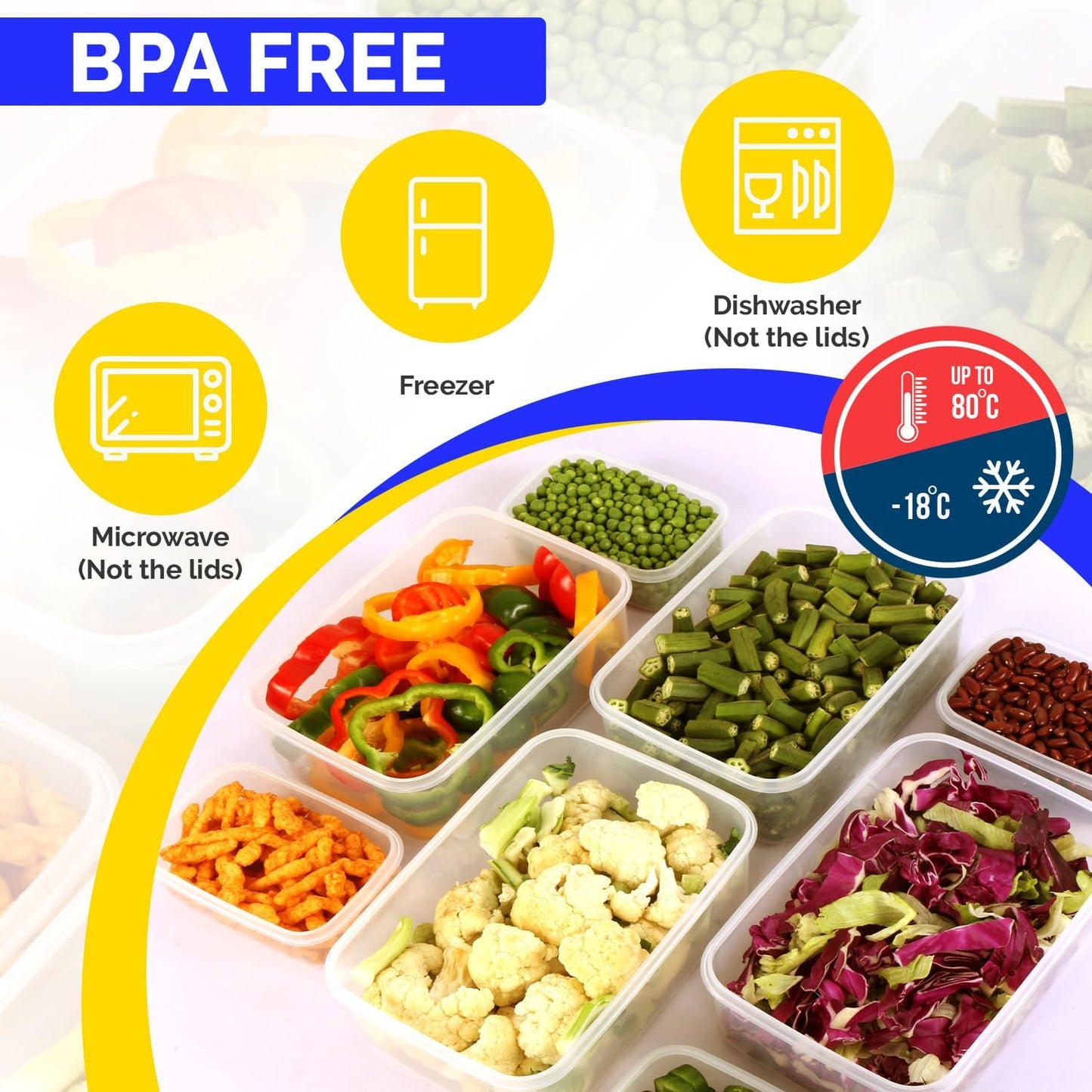 24 Pack Plastic Food Storage Container Set - Transparent Bpa-Free Airtight Containers with Leak-Proof Lids for Meal Prep, Freezer, and Lunch Storage - Durable and Reusable (Blue)