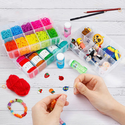 7 Layers Stackable Storage Container, 70 Adjustable Compartments Pink Stackable Storage Container, Suitable for Toys, Art Crafts, Jewelry, Supplies, Mini Case Letter Sticker Included