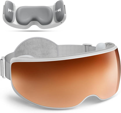 Eyeris Calina Eye Temple Massager for Migraines, FSA Eligible HSA, Birthday Valentines Day Gifts for Women Men, Voice Control, Slidable Temple Massage Cushions, Heated Eye Mask