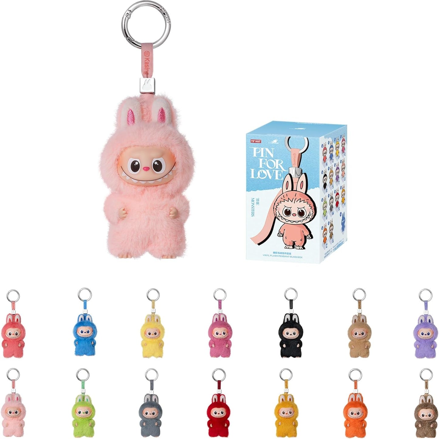 the Monster Pin for Love Series (A–M) Mini Labubu Doll Blind Box Keychain – Vinyl Plush Pendant, Bag Charm, Collectible Holiday & Birthday Gift for Kids & Adults, Single Box