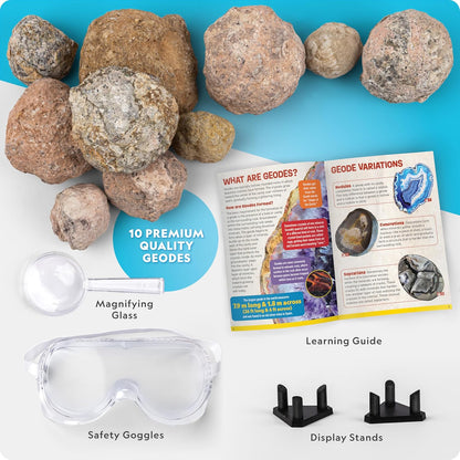 National Geographic Break Open 15 Premium Geodes Kit Goggles STEM