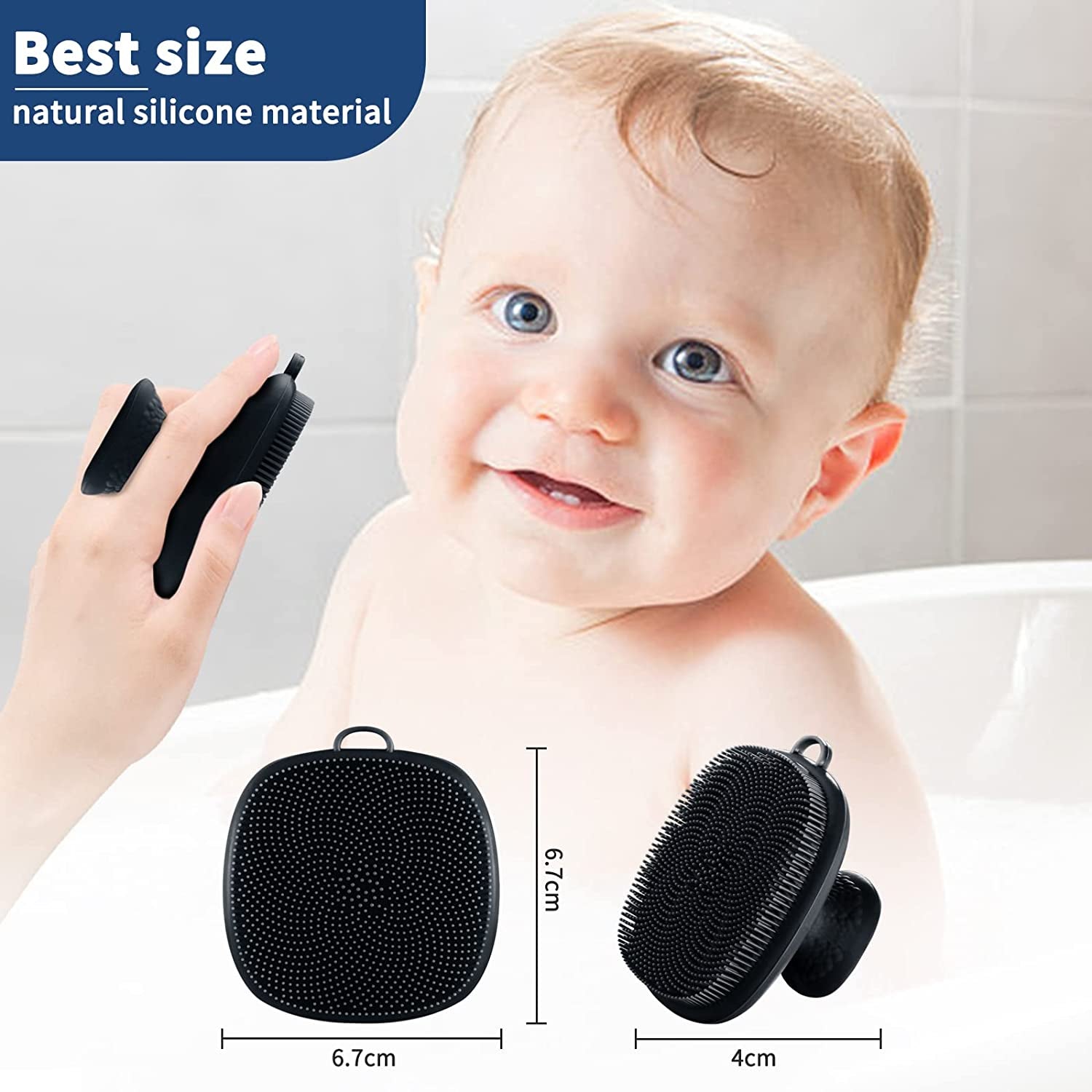 Silicone Face Scrubber -Facial Cleansing Brush, Silicone Face Wash Brush Manual Waterproof Cleansing Skin Care Face Brushes for Cleansing and Exfoliating (Black)