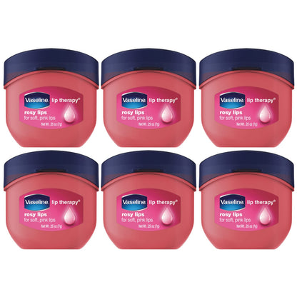 Lip Moisturizing Therapy 6-Pk Mini Jars  –  Lip Balm for Very Dry Lips 0.25 Oz 