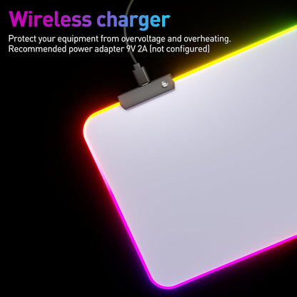 RGB Mousepad Led Mouse Pad, Large Mouse Pad,Led and Big Mouse Mat(White)