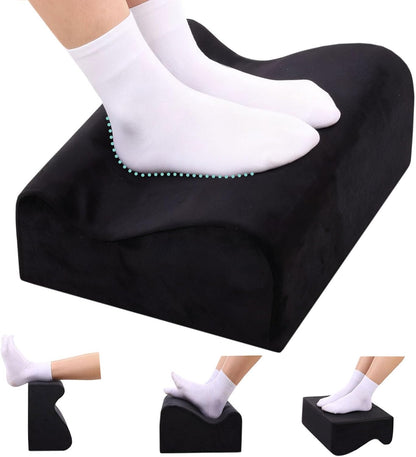 Foot Rest for under Desk at Work - Memory Foam Office Foot Stool & under Desk Footrest Leg Elevation Pillow for Gaming & Home Office, Supports Posture