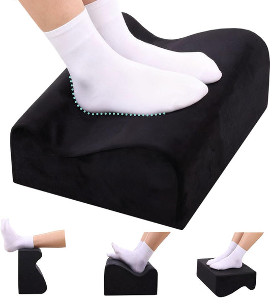 Foot Rest for under Desk at Work - Memory Foam Office Foot Stool & under Desk Footrest Leg Elevation Pillow for Gaming & Home Office, Supports Posture