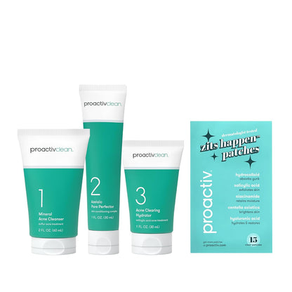 Salicylic Acid Face Wash, Benzoyl Peroxide Pore Minimizing Treatment-90 Day Complete Acne Skin Care Kit