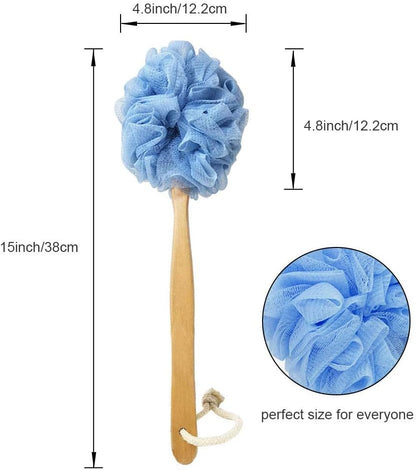 Long Handle Bath Brush with Loofah Sponge