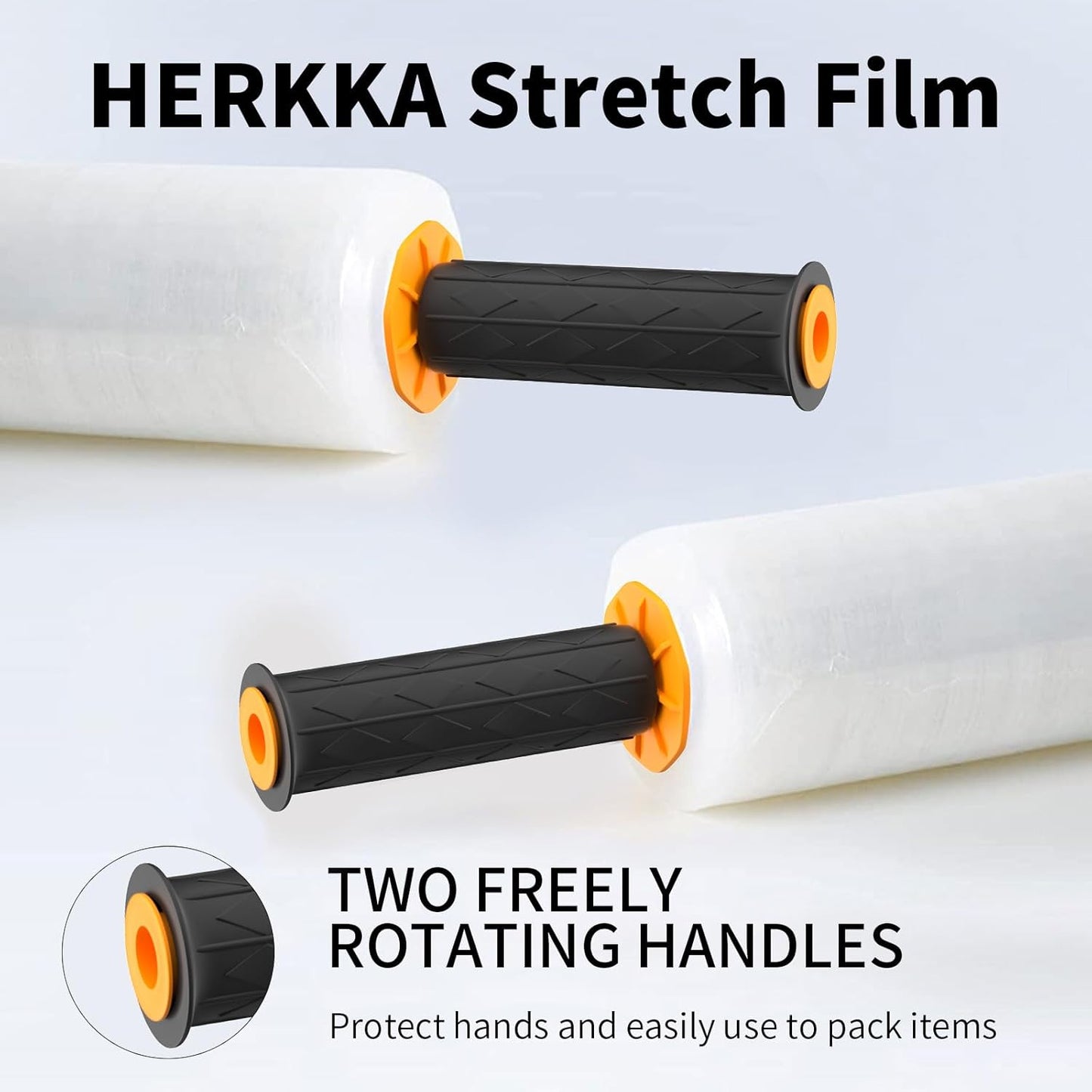 Stretch Film,  Stretch Wrap with Handles Industrial Strength, Moving Wrapping Plastic Roll, Shrink Wrap for Pallet Wrap, 15" X 1000 Feet, 1 Pack, 60 Gauge
