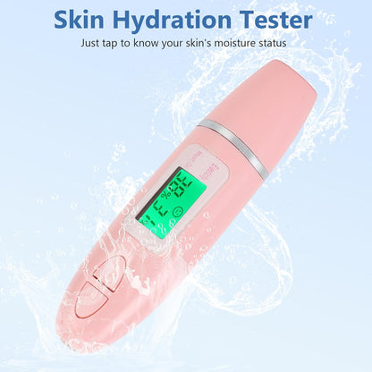 Skin Hydration Tester, Analyzer Machine Professional, Digital Skin Oil Sensor, Analyzer Tester Water Oil Monitor LCD Display Monitoring Meter for Face and Body