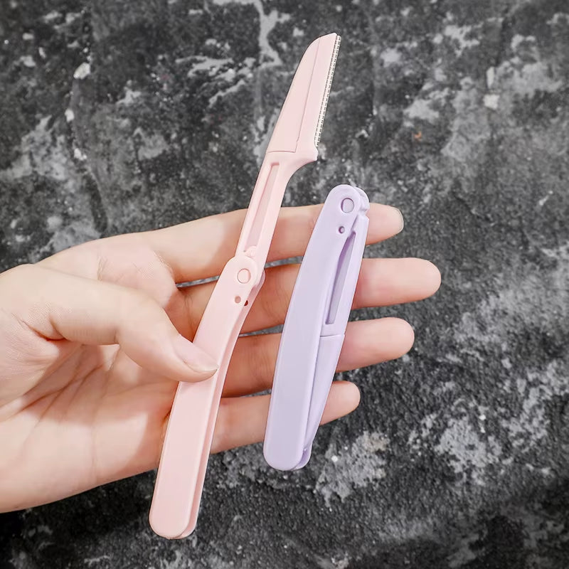 3Pcs Eyebrow Trimmer Razor Set – Foldable Scissors Hair Remover Comb Kit for Women