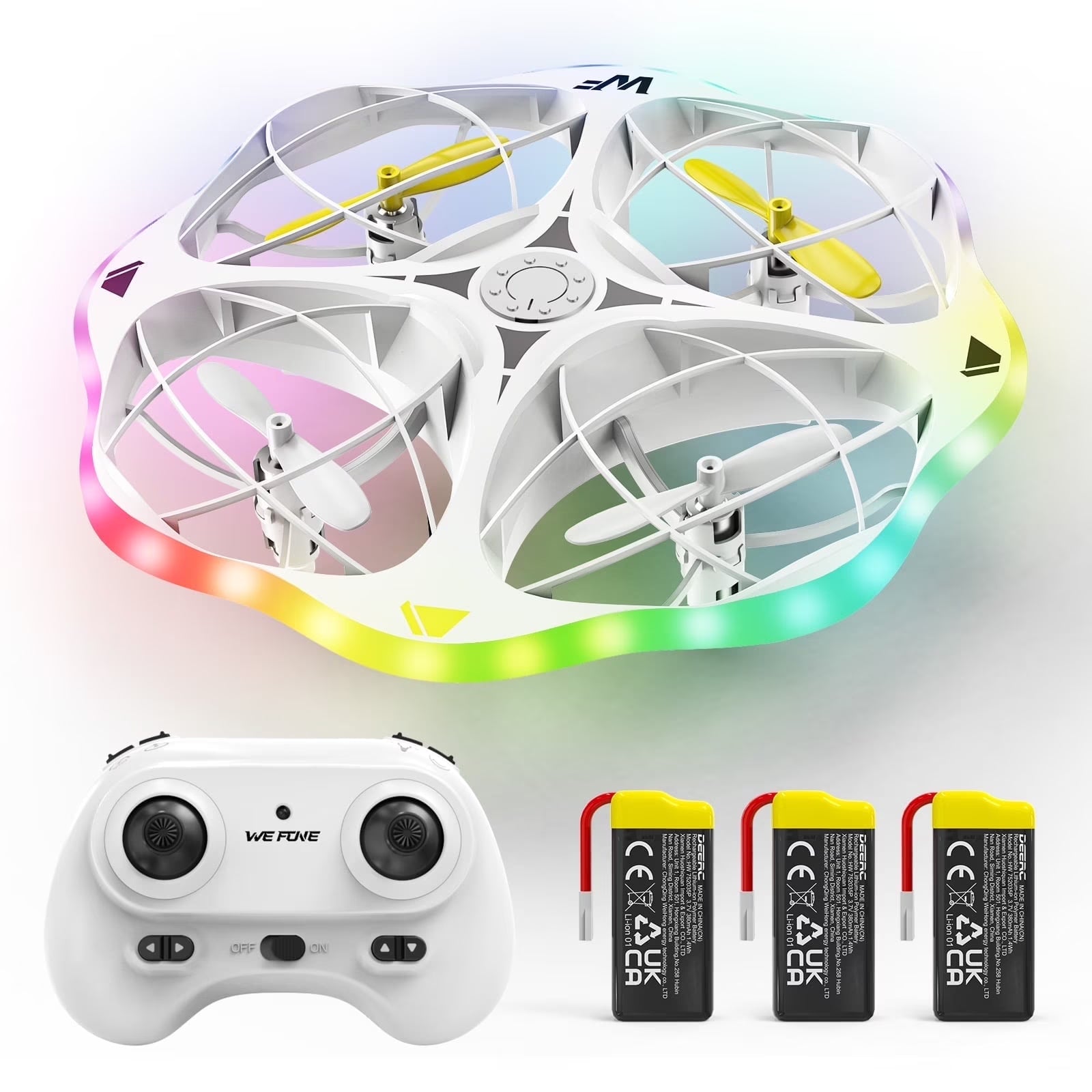 UFO RC Drone for Kids Quadcopter with LED Lights 360° Flip Remote Control White