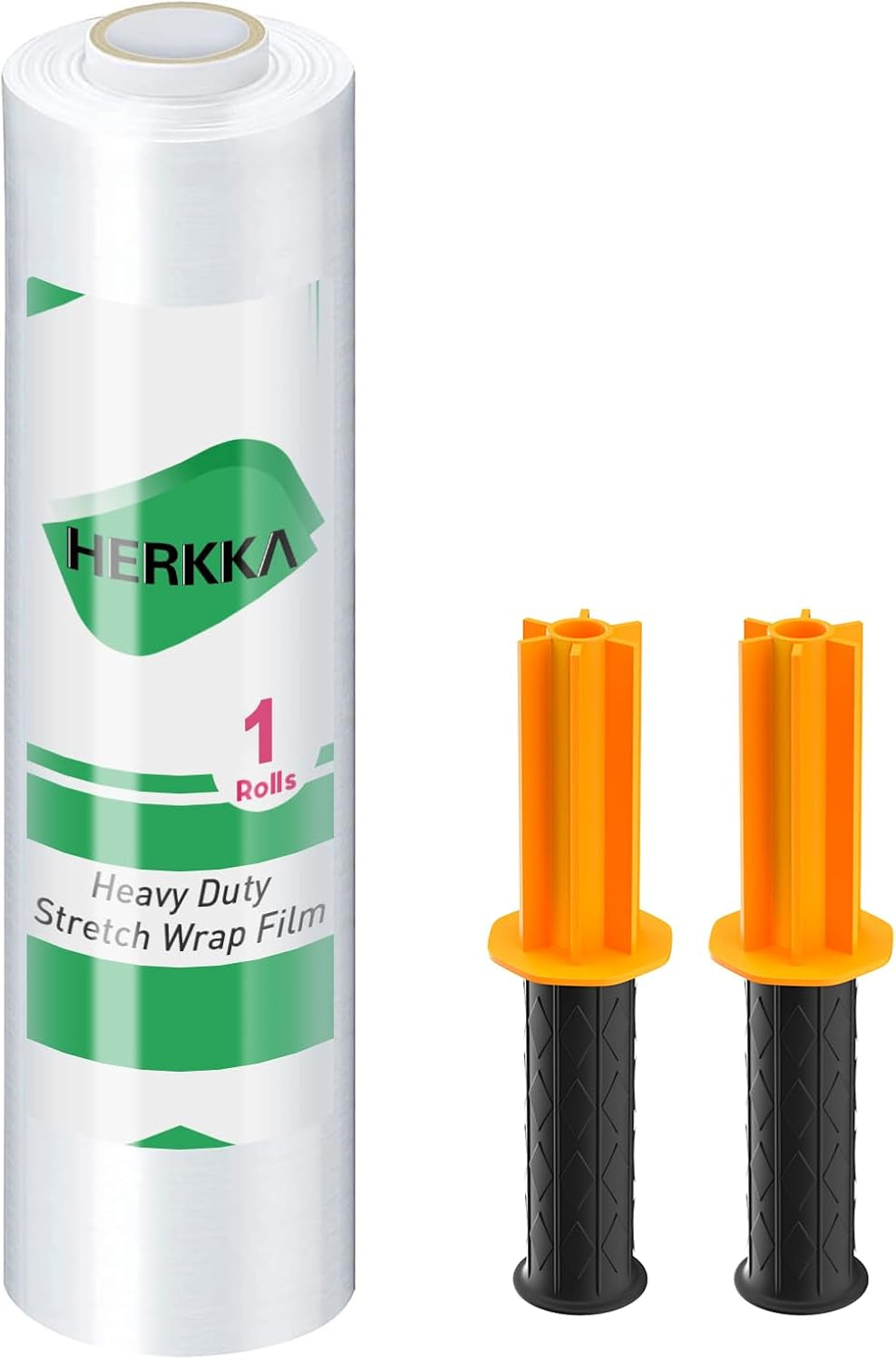 Stretch Film,  Stretch Wrap with Handles Industrial Strength, Moving Wrapping Plastic Roll, Shrink Wrap for Pallet Wrap, 15" X 1000 Feet, 1 Pack, 60 Gauge