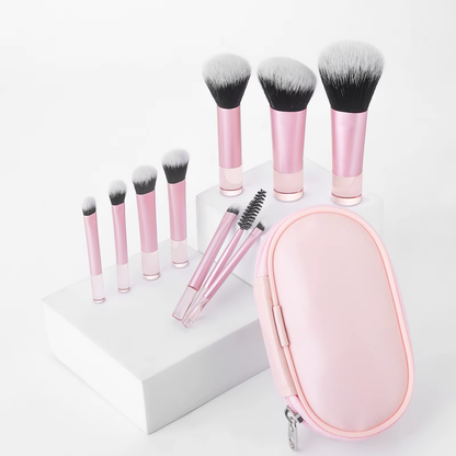 Mini Makeup Brush Set with Bag – Portable Multifunction Brushes - 10PCS