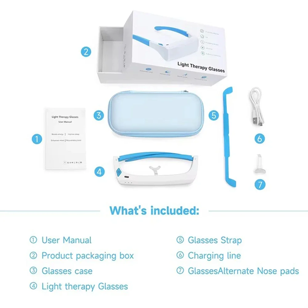 SAD Light Therapy Lamp Depression Mood Therapy Glasses Wearable Led Light anti Motion Sickness SAD Therapy Phototherapy Glasses