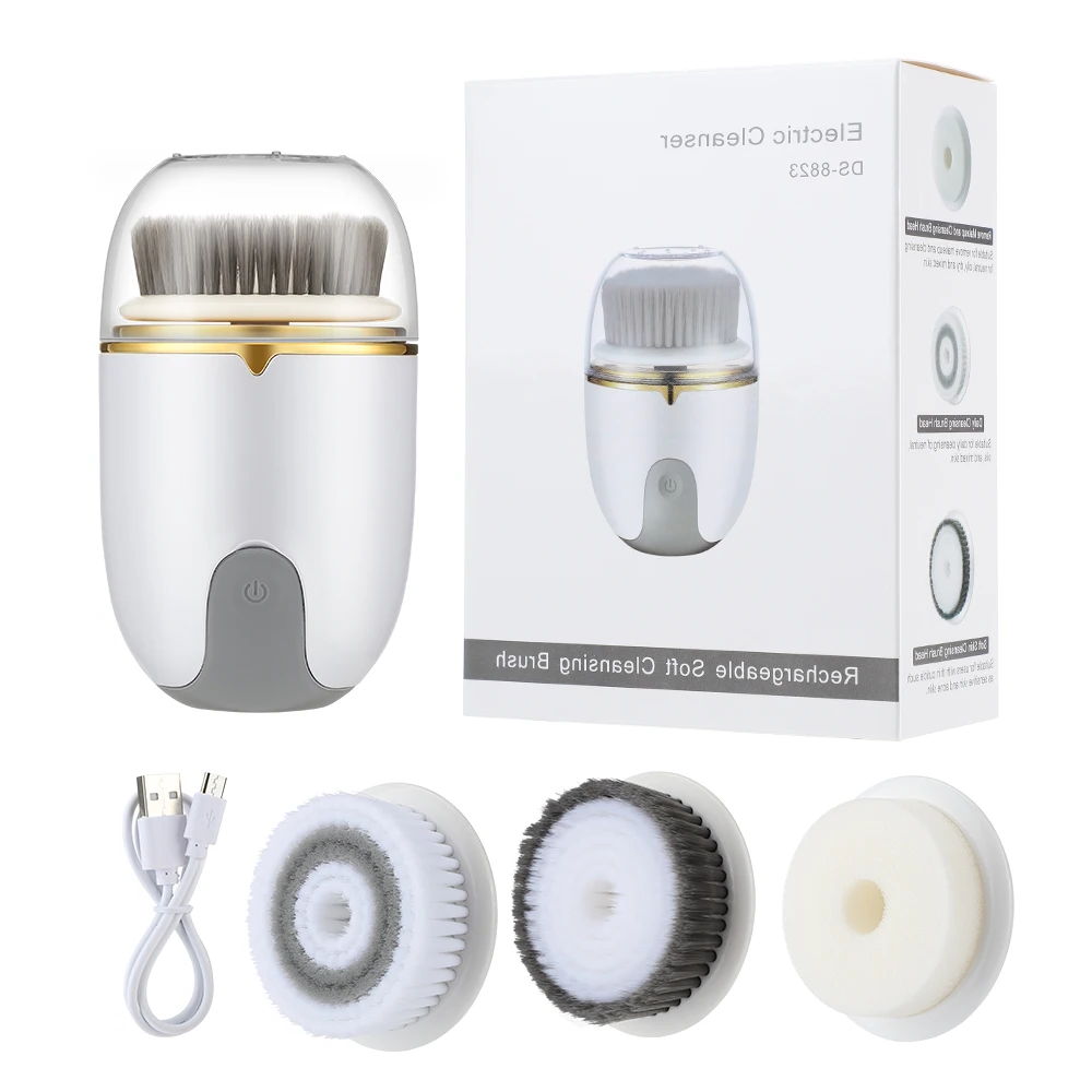 Ultrasonic Waterproof Facial Cleansing Brush - Electric 360° Skin Care Tool For Deep Pore Cleaning, USB Charger