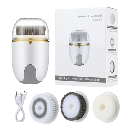 Ultrasonic Waterproof Facial Cleansing Brush - Electric 360° Skin Care Tool For Deep Pore Cleaning, USB Charger