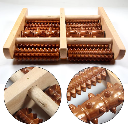 Wooden Foot Massager Roller - Relax and Relieve Plantar Fasciitis, Heel, Arch Pain. Stress Relief Tool, Relaxation