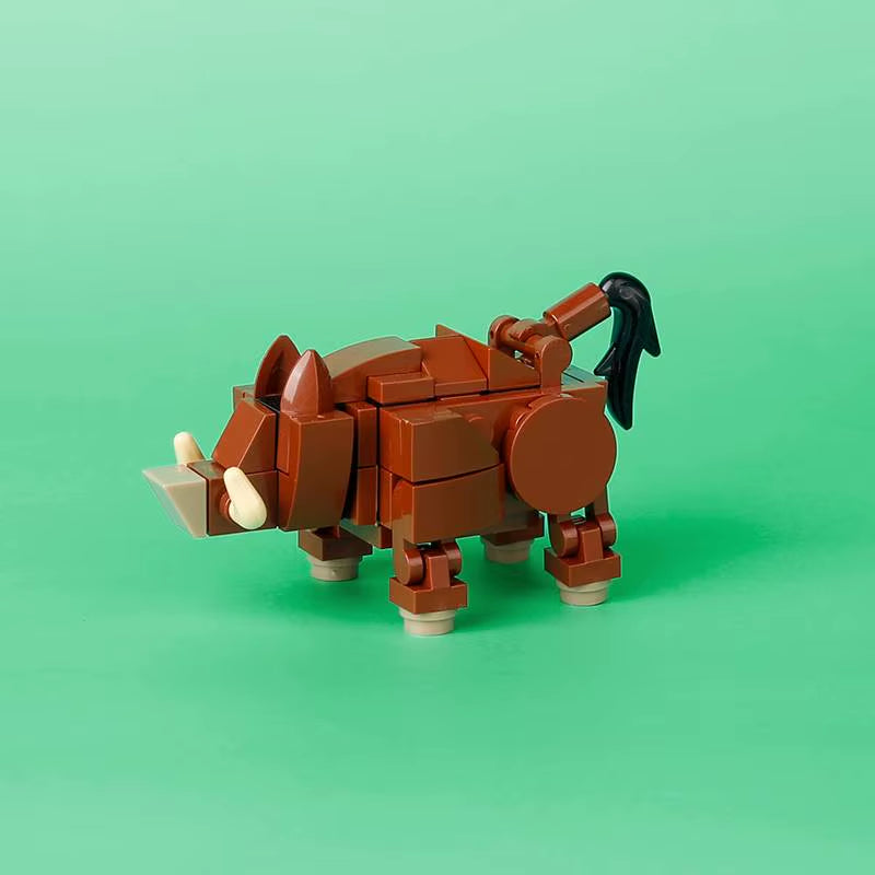 MOC City Creative Building Blocks Accessories Zoo Rhino Lion Kangaroo Wolf Fox Frog Bee Crow Peacock Mini Brick Toy Gifts X021