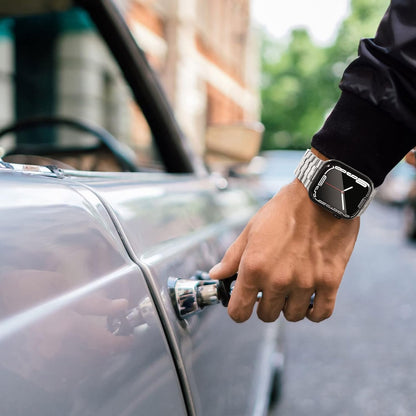 Stainless Steel Band Apple Watch Ultra 49Mm 45Mm 44Mm 42Mm 38Mm 40Mm 41Mm, Metal Strap Folding Clasp Series 8 7 6 5 4 3 2 1 SE Men (Silver, 42Mm), 42Mm/44Mm/45Mm/Ultra