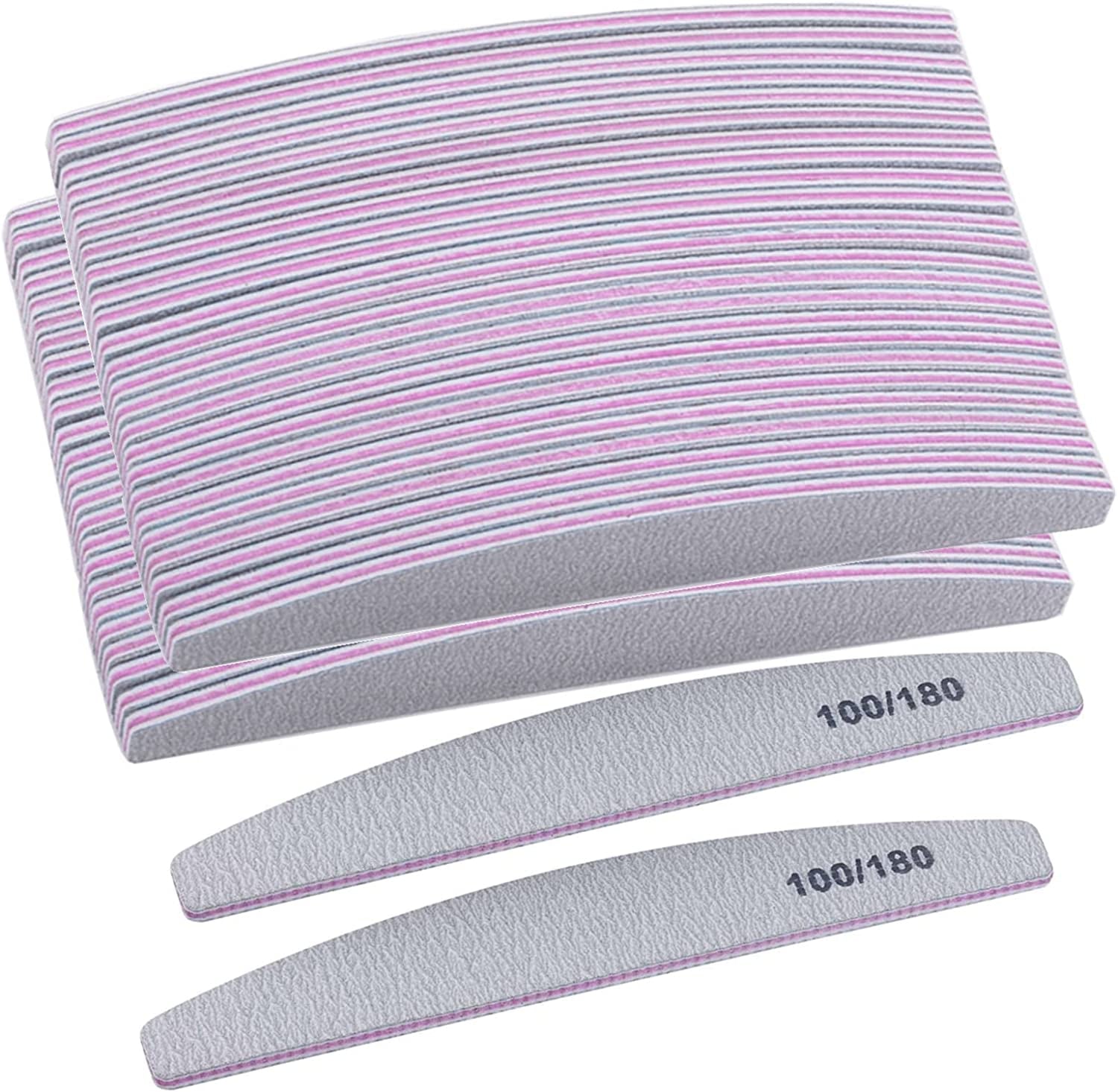 25-Piece Set of Double-Sided Emery Boards - 100/180 Grit Nail Files for Acrylic and Natural Nails