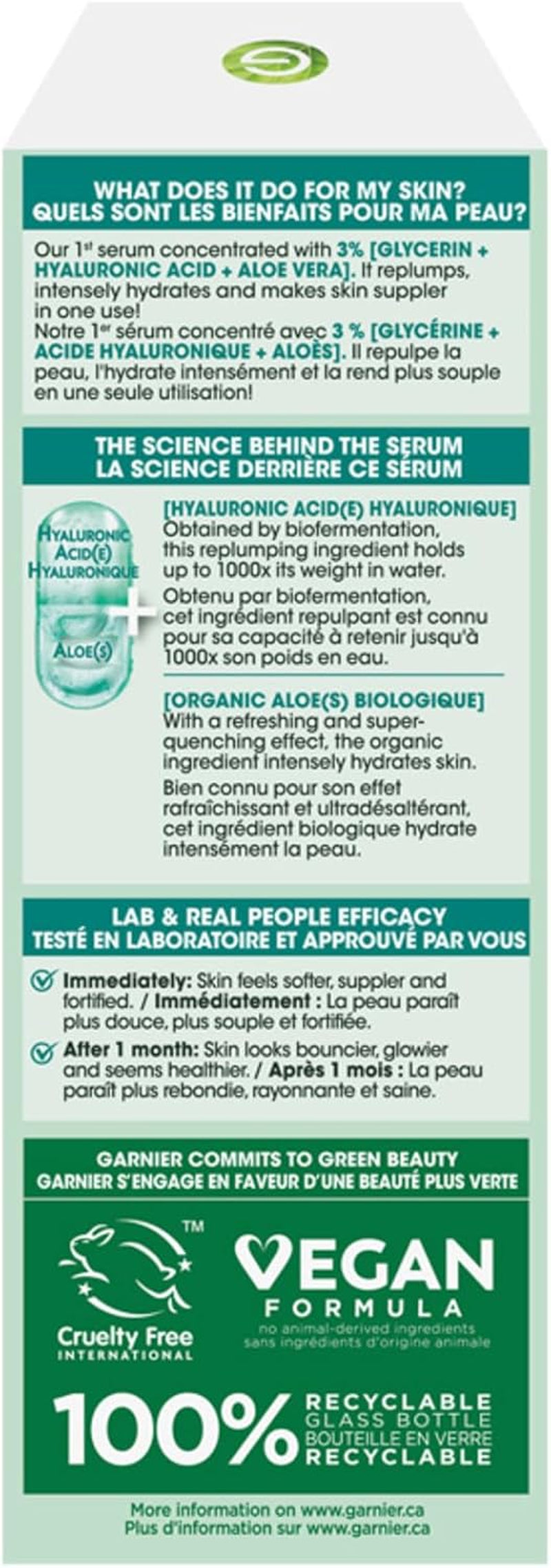 Aloe Vera Serum, with HYALURONIC ACID, Replumping Hydrating, Suppler Skin, Glows, Healthier Looking, for Normal to Combination, Vegan Formula, 30Ml