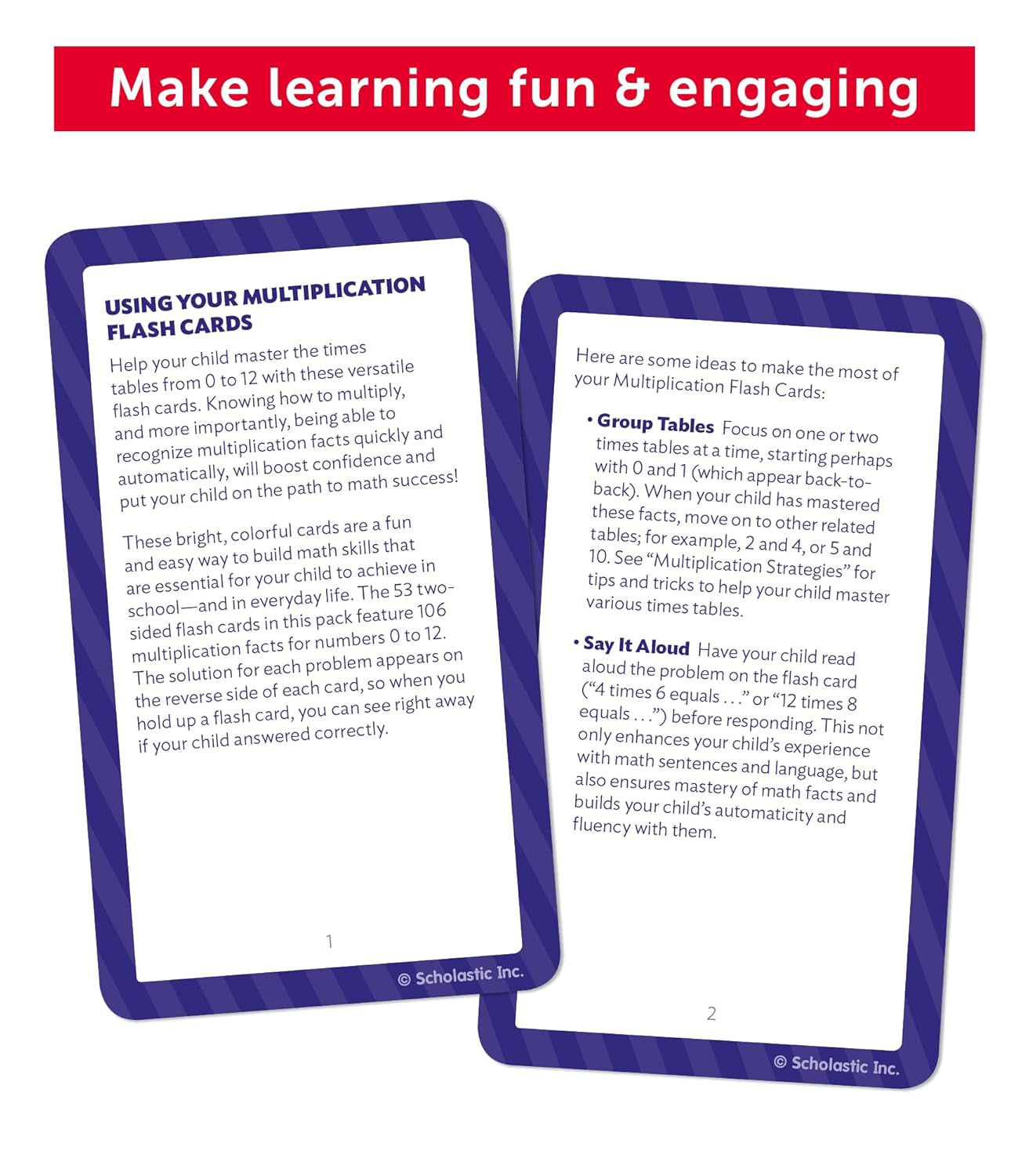 Flash Cards: Multiplication 0 - 12