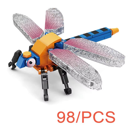 MOC City Creative Building Blocks Accessories Zoo Rhino Lion Kangaroo Wolf Fox Frog Bee Crow Peacock Mini Brick Toy Gifts X021