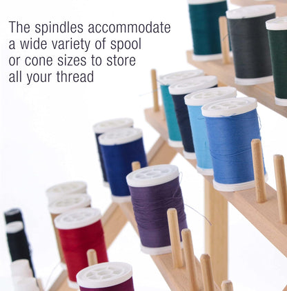 Premium Beechwood 60-Roll Sewing Thread Rack