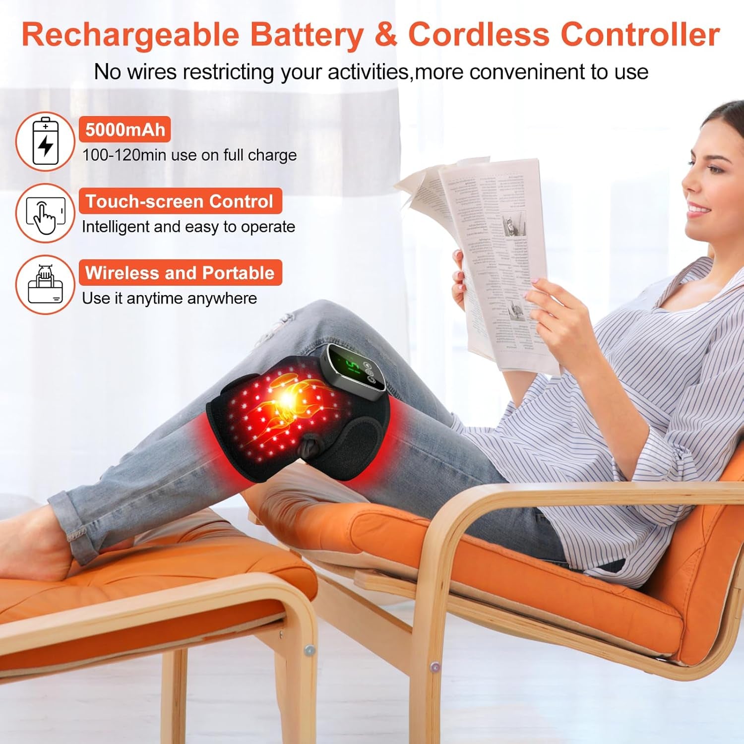 Red-Light-Therapy for Knee near Infrared-Light Heating Device for Body/Joint/Elbow/Shoulder 660Nm&850Nm