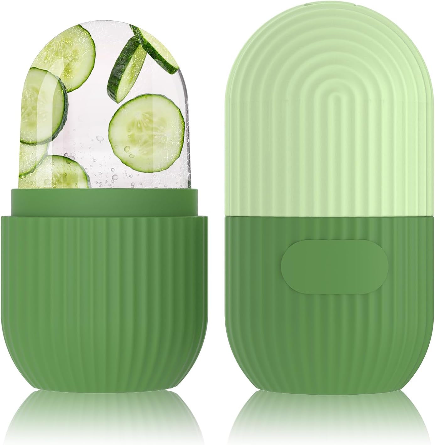 Pore Minimization Tool for Eyes and Neck-Silicone Ice Facial Roller - Contouring, Massage, Dark Circle Reduction (Green)